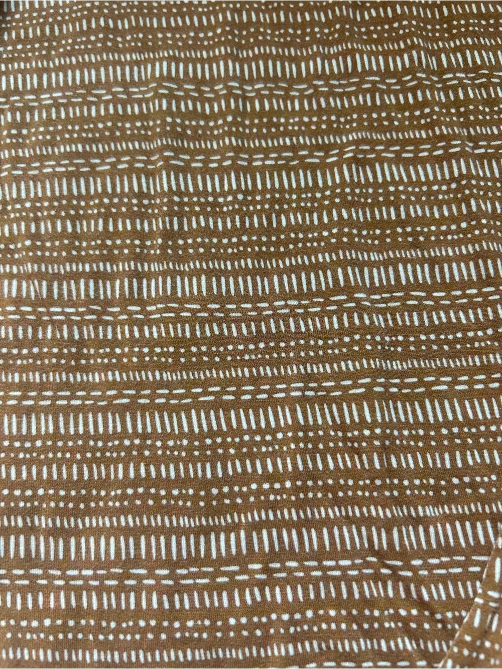 Growing Sweetpeas Kids Brown Patterned Long Sleeve Top with Cream Trim bamboo - Picture 3 of 4